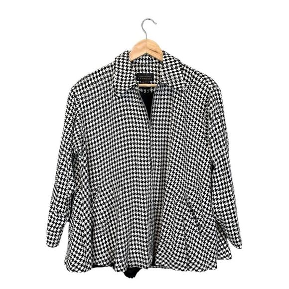 Vintage Y2K Express Houndstooth Swing Coat Jacket Size Small - Picture 9 of 9